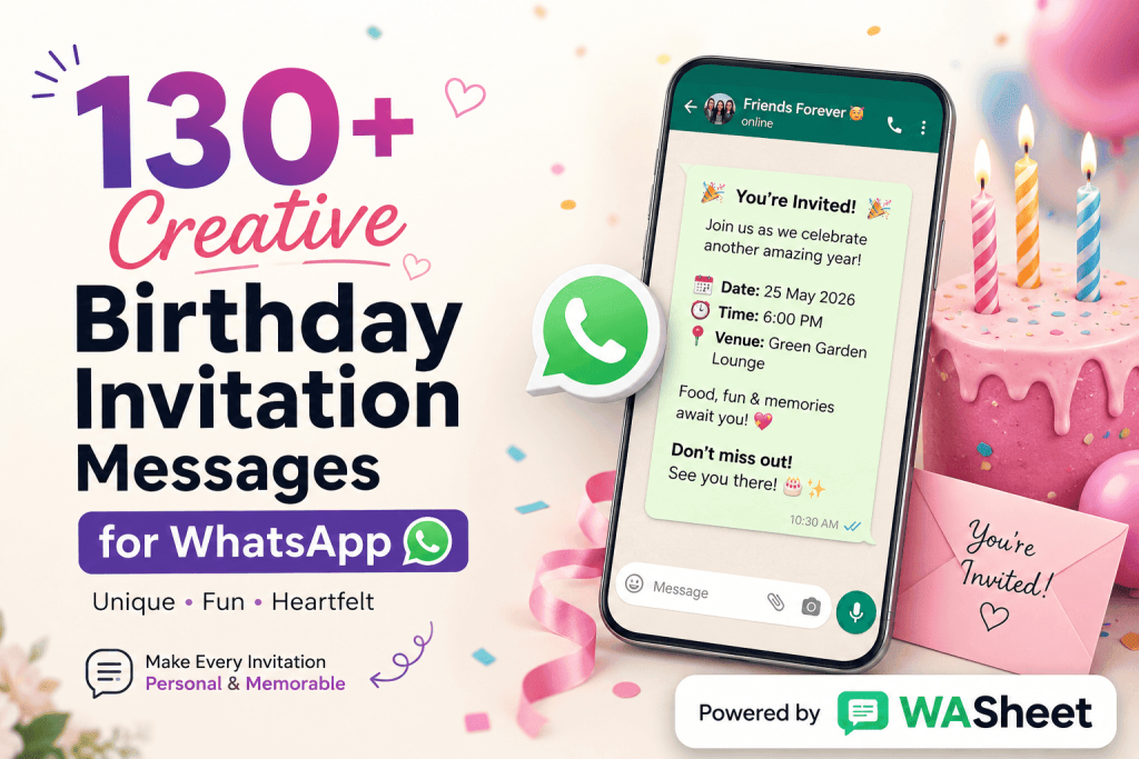 130+ Creative Birthday Invitation Messages for WhatsApp