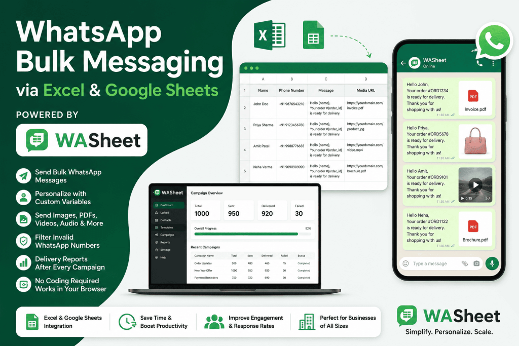 Free WhatsApp Bulk Messaging via Excel & Google Sheets 2 WhatsApp bulk message sender free